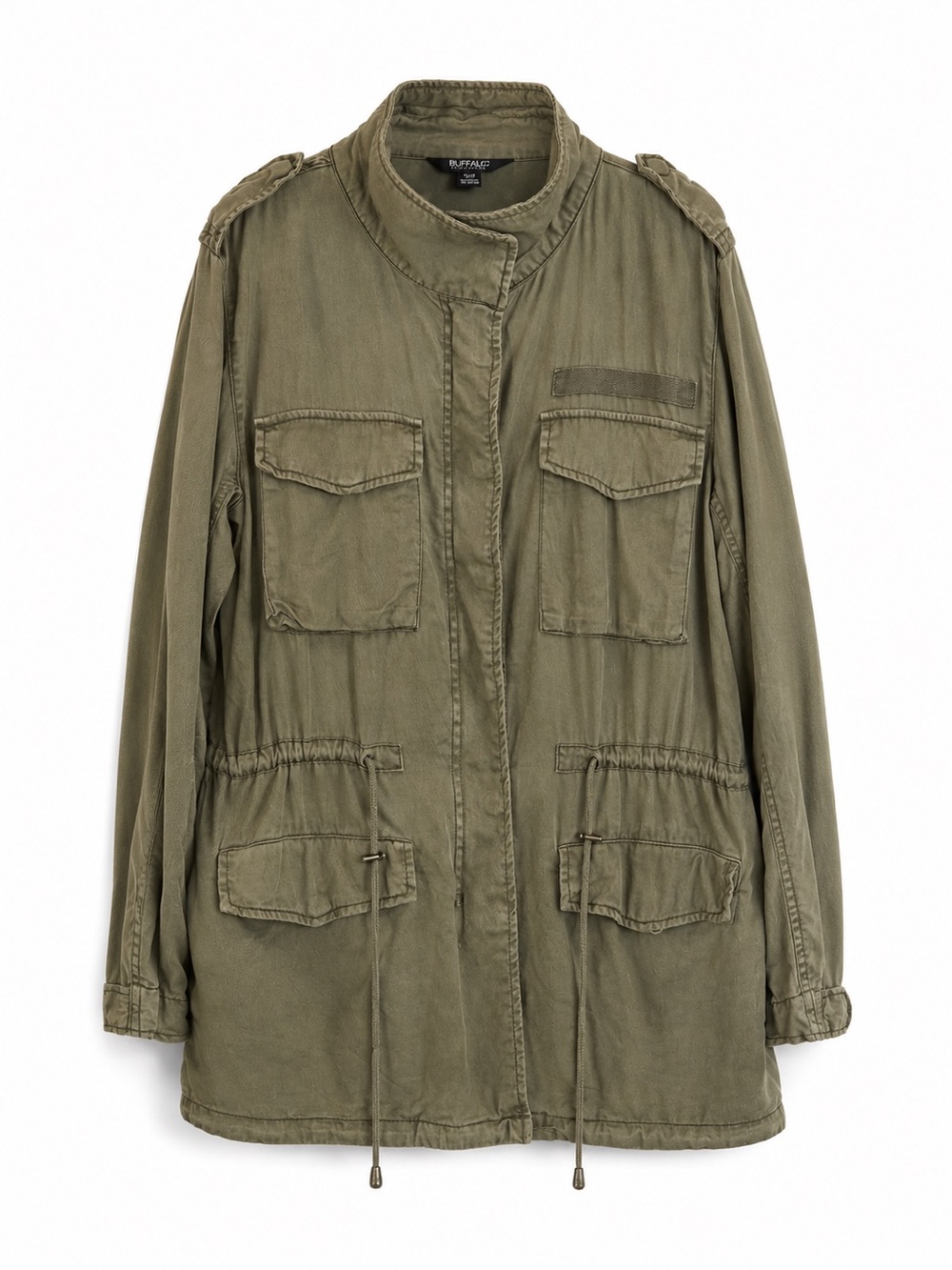 BUFFALO David Bitton olive utility cargo safari military jacket M